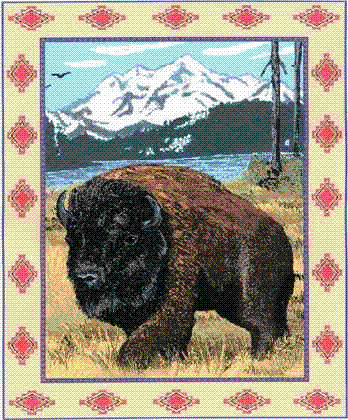 Buffalo Wildlife Tapestry Afghan