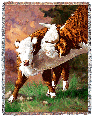 A Good Lickin  Western Tapestry Afghan