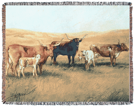 Longhorn Legacy Western Tapestry Afghan