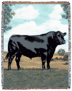 Angus Bull Tapestry Afghan * **